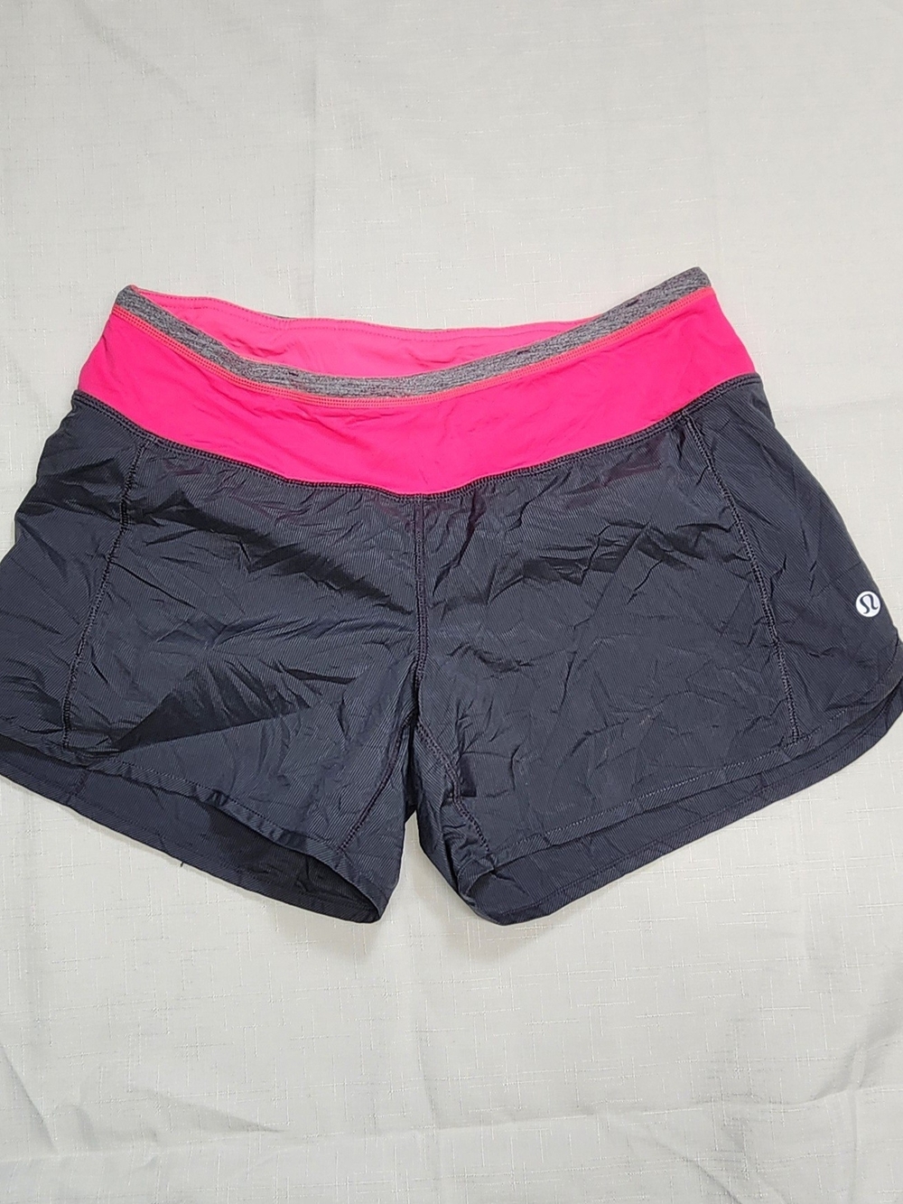 lululemon athletica Black Athletic Shorts with Pink Waistband